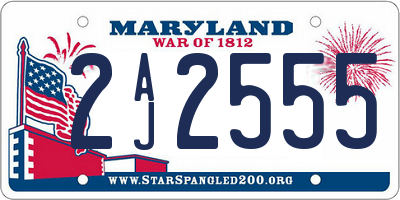 MD license plate 2AJ2555