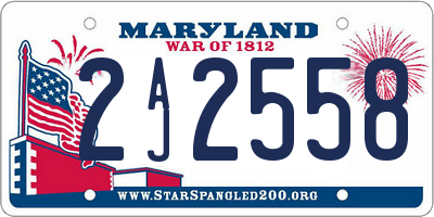 MD license plate 2AJ2558