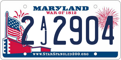 MD license plate 2AJ2904