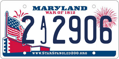 MD license plate 2AJ2906