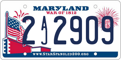MD license plate 2AJ2909