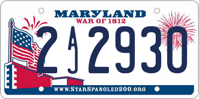 MD license plate 2AJ2930