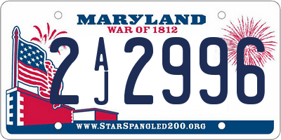 MD license plate 2AJ2996