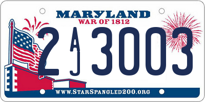 MD license plate 2AJ3003