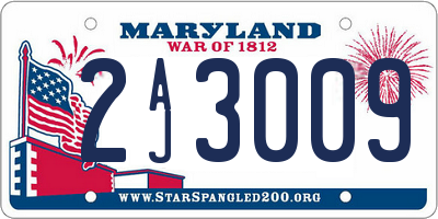 MD license plate 2AJ3009
