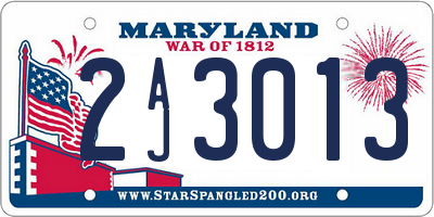 MD license plate 2AJ3013