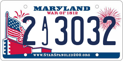 MD license plate 2AJ3032