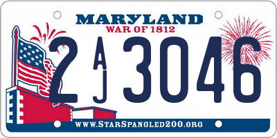 MD license plate 2AJ3046