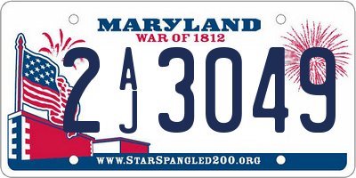 MD license plate 2AJ3049