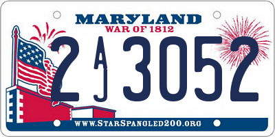 MD license plate 2AJ3052