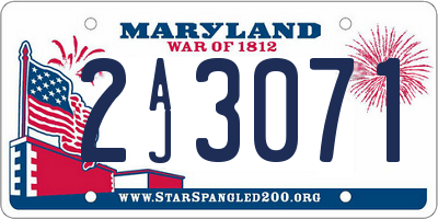 MD license plate 2AJ3071