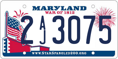 MD license plate 2AJ3075