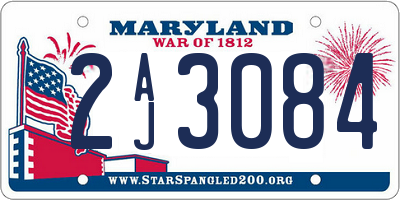 MD license plate 2AJ3084