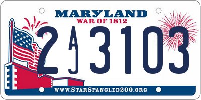 MD license plate 2AJ3103
