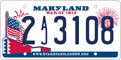 MD license plate 2AJ3108