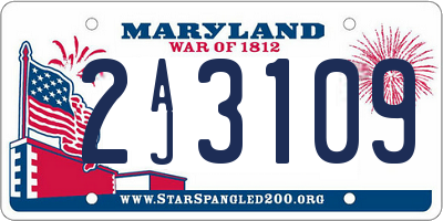 MD license plate 2AJ3109