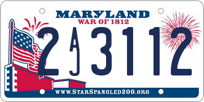 MD license plate 2AJ3112