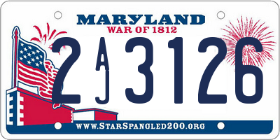 MD license plate 2AJ3126