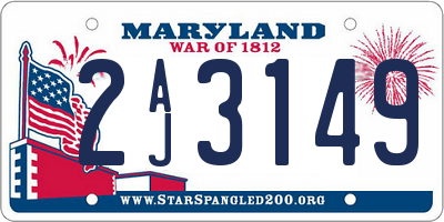 MD license plate 2AJ3149