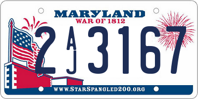 MD license plate 2AJ3167