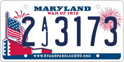 MD license plate 2AJ3173