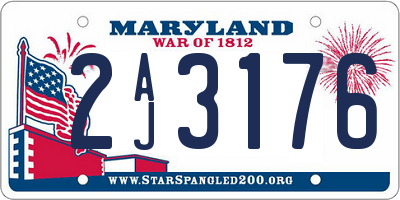 MD license plate 2AJ3176