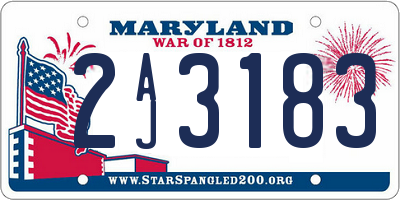 MD license plate 2AJ3183