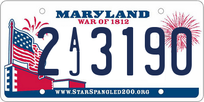 MD license plate 2AJ3190