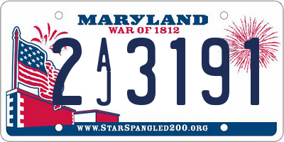 MD license plate 2AJ3191