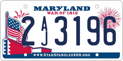 MD license plate 2AJ3196