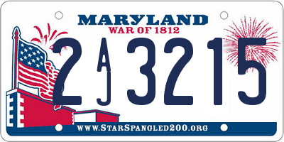 MD license plate 2AJ3215