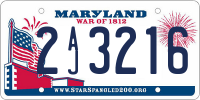MD license plate 2AJ3216