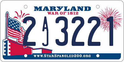 MD license plate 2AJ3221