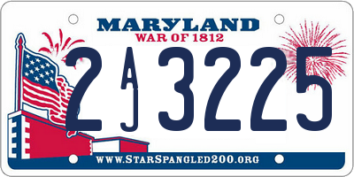 MD license plate 2AJ3225
