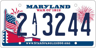 MD license plate 2AJ3244