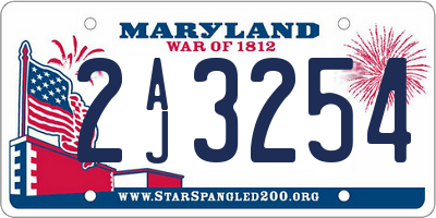 MD license plate 2AJ3254