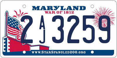 MD license plate 2AJ3259