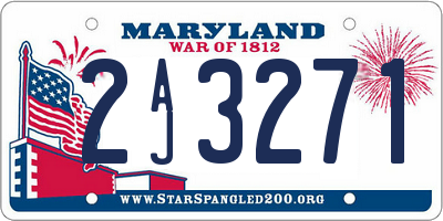 MD license plate 2AJ3271