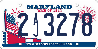 MD license plate 2AJ3278