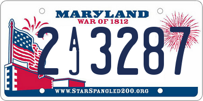 MD license plate 2AJ3287
