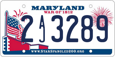 MD license plate 2AJ3289