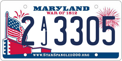 MD license plate 2AJ3305