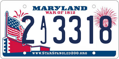 MD license plate 2AJ3318
