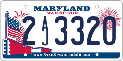 MD license plate 2AJ3320