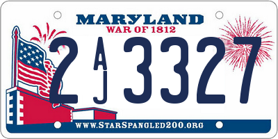 MD license plate 2AJ3327