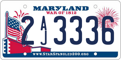 MD license plate 2AJ3336