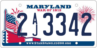 MD license plate 2AJ3342