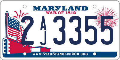 MD license plate 2AJ3355