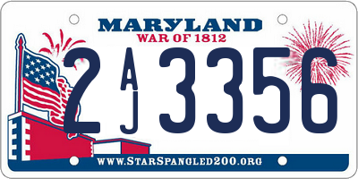 MD license plate 2AJ3356