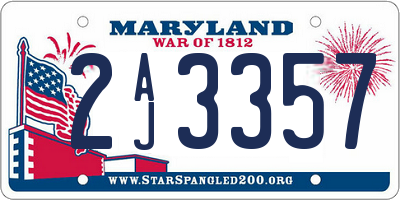 MD license plate 2AJ3357